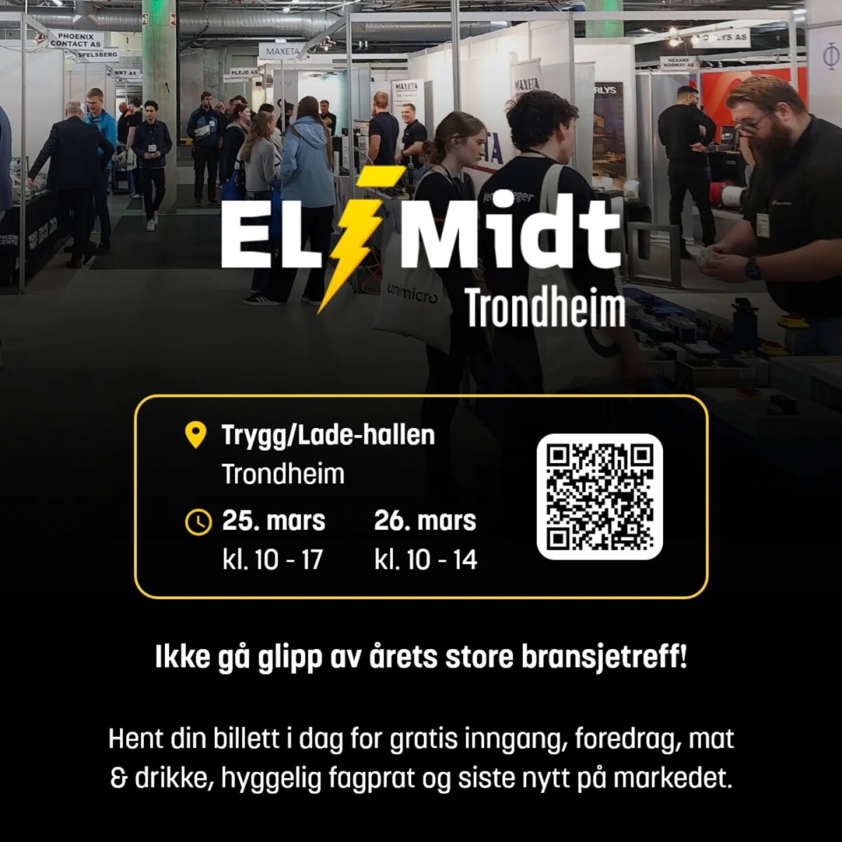 ‼️De neste 2 dagene finner du oss på ELiMidt i Trygg/Lade-hallen. 

Vi vil gjerne ha besøk av deg 🫵 Kom innom vår stand for en prat da vel. Vi stiller med god stemning, smørbukk og quiz 😊✊ #elimidt